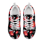 Rose And Heart Pattern Print White Sneakers