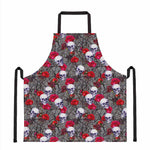 Rose Branch Skull Pattern Print Apron