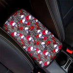 Rose Branch Skull Pattern Print Car Center Console Cover