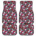 Rose Branch Skull Pattern Print Front and Back Car Floor Mats