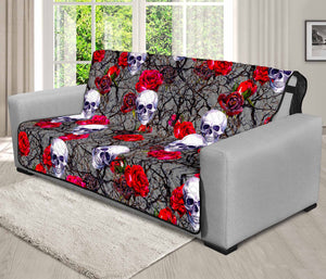 Rose Branch Skull Pattern Print Futon Protector