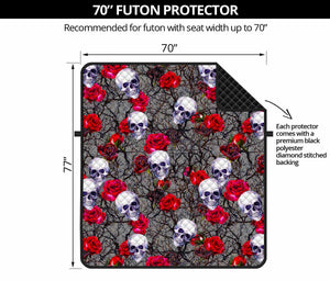 Rose Branch Skull Pattern Print Futon Protector