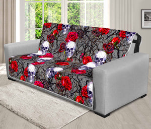 Rose Branch Skull Pattern Print Futon Protector