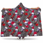 Rose Branch Skull Pattern Print Hooded Blanket