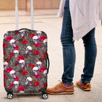 Rose Branch Skull Pattern Print Luggage Cover GearFrost