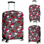 Rose Branch Skull Pattern Print Luggage Cover GearFrost