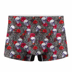 Rose Branch Skull Pattern Print Men's Boxer Briefs