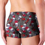 Rose Branch Skull Pattern Print Men's Boxer Briefs