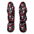 Rose Branch Skull Pattern Print Muay Thai Shin Guards