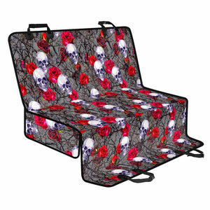 Rose Branch Skull Pattern Print Pet Car Back Seat Cover