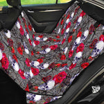 Rose Branch Skull Pattern Print Pet Car Back Seat Cover