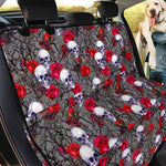 Rose Branch Skull Pattern Print Pet Car Back Seat Cover