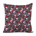 Rose Branch Skull Pattern Print Pillow Cover