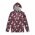Rose Branch Skull Pattern Print Pullover Hoodie