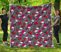 Rose Branch Skull Pattern Print Quilt