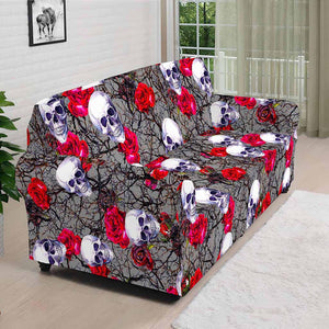 Rose Branch Skull Pattern Print Sofa Cover