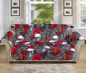 Rose Branch Skull Pattern Print Sofa Protector