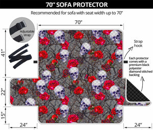 Rose Branch Skull Pattern Print Sofa Protector