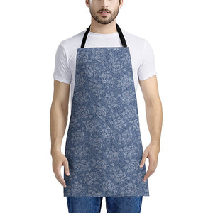 Rose Denim Jeans Pattern Print Apron