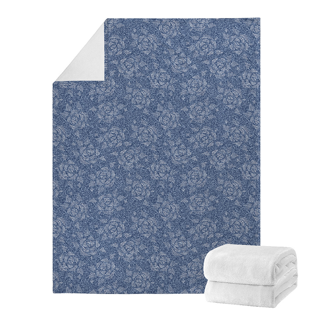 Rose Denim Jeans Pattern Print Blanket