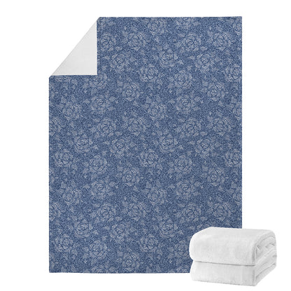 Rose Denim Jeans Pattern Print Blanket