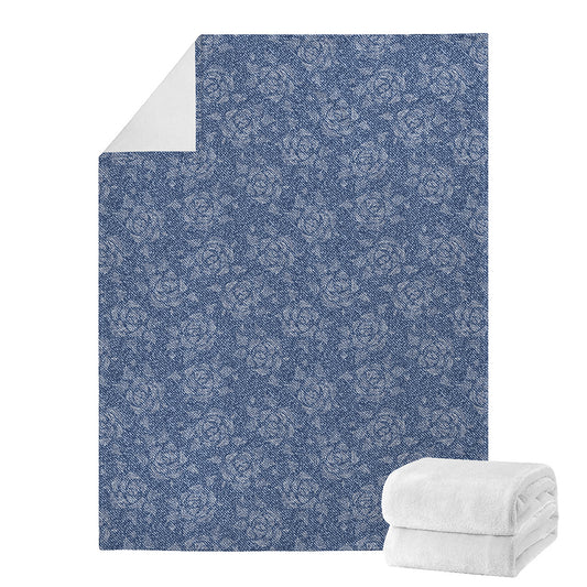 Rose Denim Jeans Pattern Print Blanket