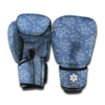 Rose Denim Jeans Pattern Print Boxing Gloves