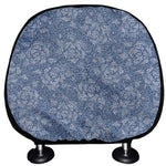 Rose Denim Jeans Pattern Print Car Headrest Covers