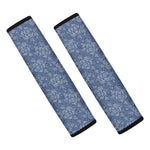 Rose Denim Jeans Pattern Print Car Seat Belt Covers