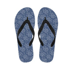 Rose Denim Jeans Pattern Print Flip Flops