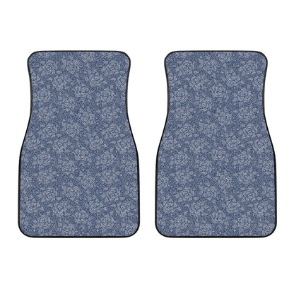 Rose Denim Jeans Pattern Print Front Car Floor Mats