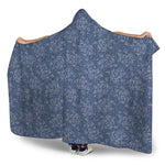 Rose Denim Jeans Pattern Print Hooded Blanket