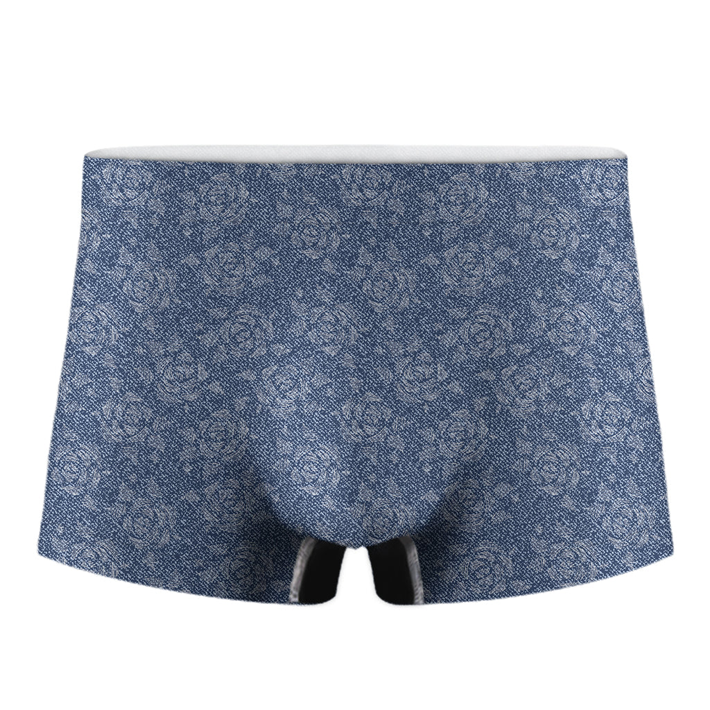 Rose Denim Jeans Pattern Print Men's Boxer Briefs