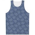 Rose Denim Jeans Pattern Print Men's Tank Top