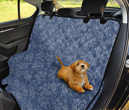 Rose Denim Jeans Pattern Print Pet Car Back Seat Cover
