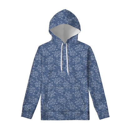 Rose Denim Jeans Pattern Print Pullover Hoodie