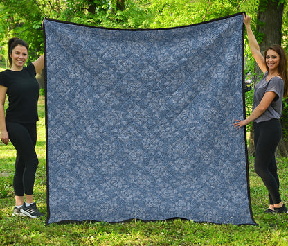 Rose Denim Jeans Pattern Print Quilt