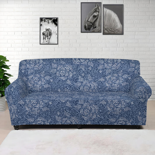 Rose Denim Jeans Pattern Print Sofa Cover