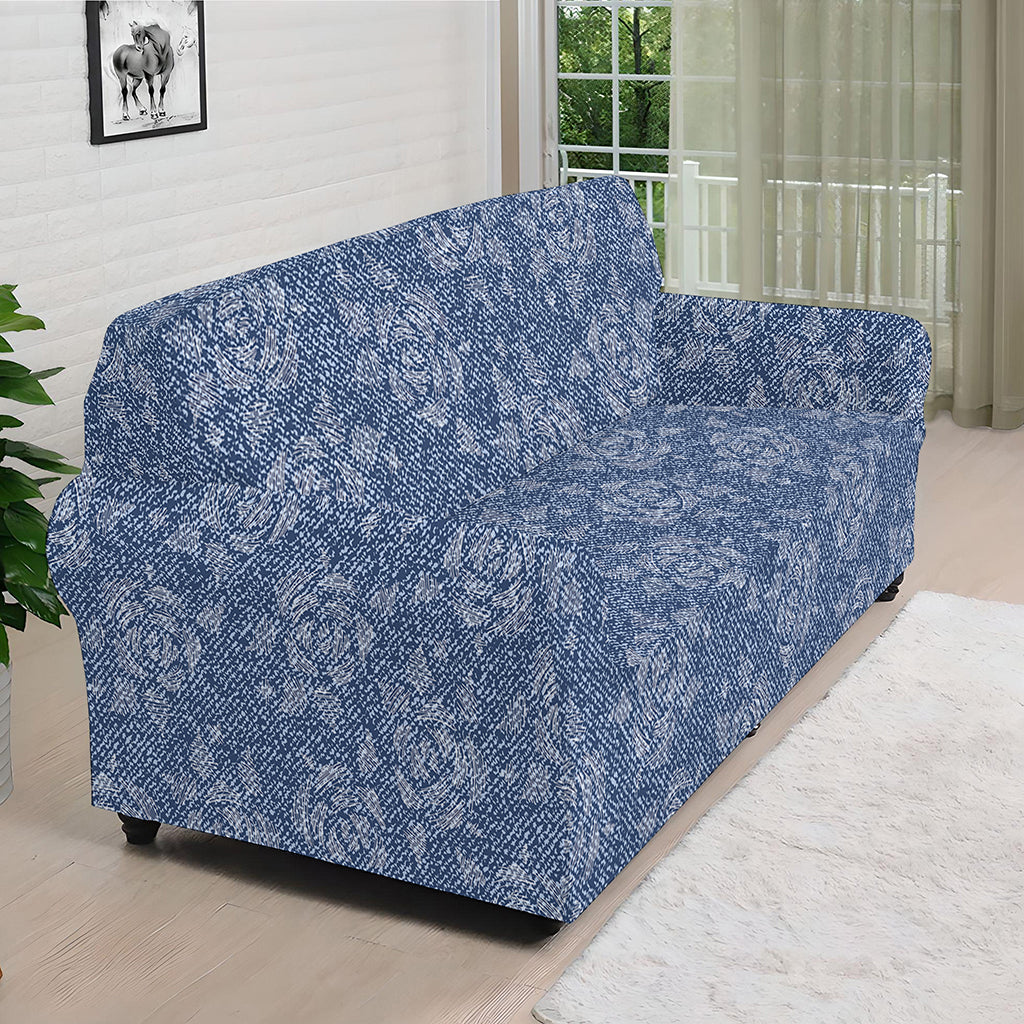 Rose Denim Jeans Pattern Print Sofa Cover