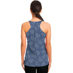 Rose Denim Jeans Pattern Print Women's Racerback Tank Top