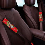 Rose Floral Sugar Skull Pattern Print Car Seat Belt Covers