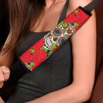 Rose Floral Sugar Skull Pattern Print Car Seat Belt Covers