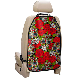 Rose Floral Sugar Skull Pattern Print Car Seat Organizers