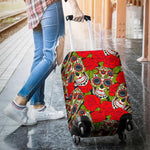 Rose Floral Sugar Skull Pattern Print Luggage Cover GearFrost