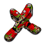 Rose Floral Sugar Skull Pattern Print Muay Thai Shin Guard