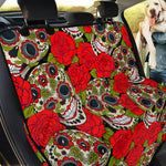 Rose Floral Sugar Skull Pattern Print Pet Car Back Seat Cover