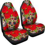 Rose Floral Sugar Skull Pattern Print Universal Fit Car Seat Covers
