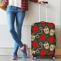 Rose Flower Sugar Skull Pattern Print Luggage Cover