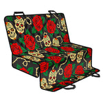 Rose Flower Sugar Skull Pattern Print Pet Car Back Seat Cover