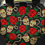 Rose Flower Sugar Skull Pattern Print Pet Car Back Seat Cover